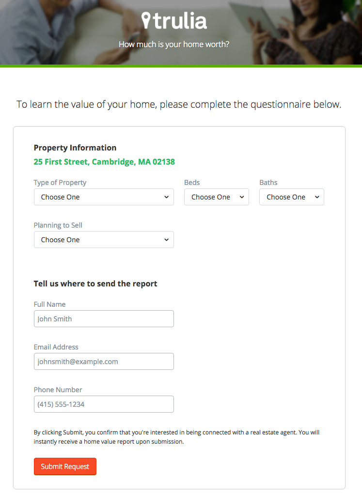 Trulia Landing Page Example 2